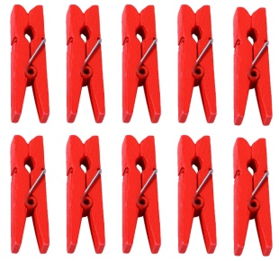 Декоративные прищепки, 3 см. Красный, 20 шт.