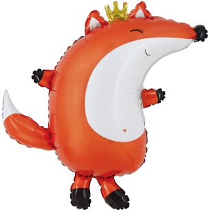 Шар (31''/79 см) Фигура, Лиса в короне, Сатин, 1 шт. в уп.